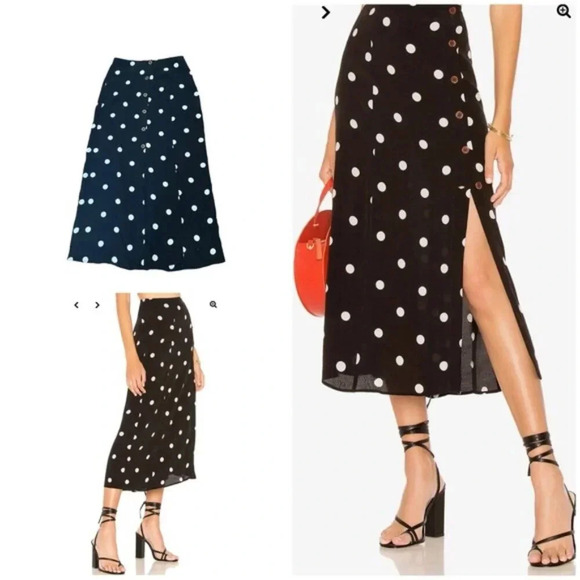 Free People Free People Retro Love Midi Skirt Black Size 0 - Picture 1 of 8